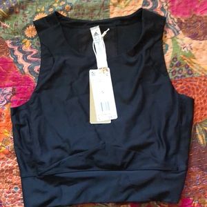 Adidas black crop top w/ mesh back!